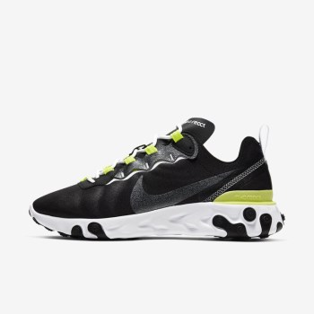 Nike React Element 55 SE - Női Utcai Cipő - Fekete/Citrom/Fehér